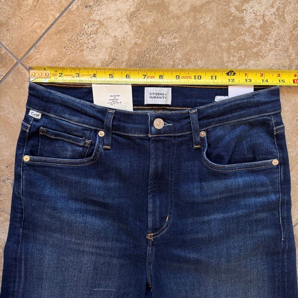 NEW Citizens of Humanity Lyra Long Wide Jeans Womens 28 Masha Blue Denim Stretch - Picture 13 of 16
